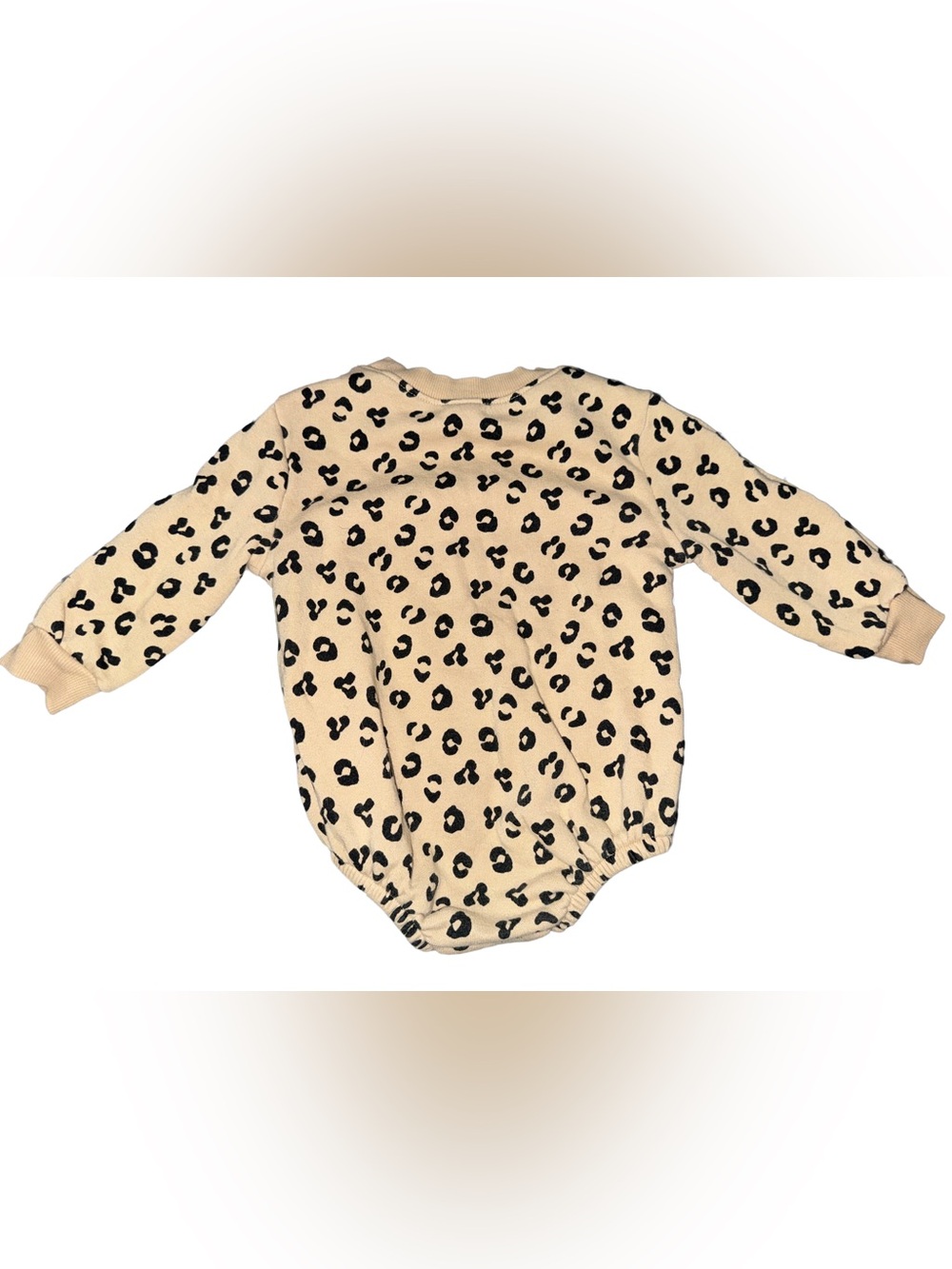 Old Navy Beige Leopard Print Long-Sleeve sweater One-Piece